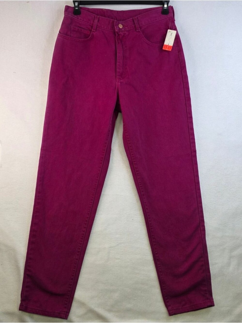 Vintage 80s Juniors Lee Tapered Jeans 15 Raspberry Retro Vibrant Rockabilly Twee